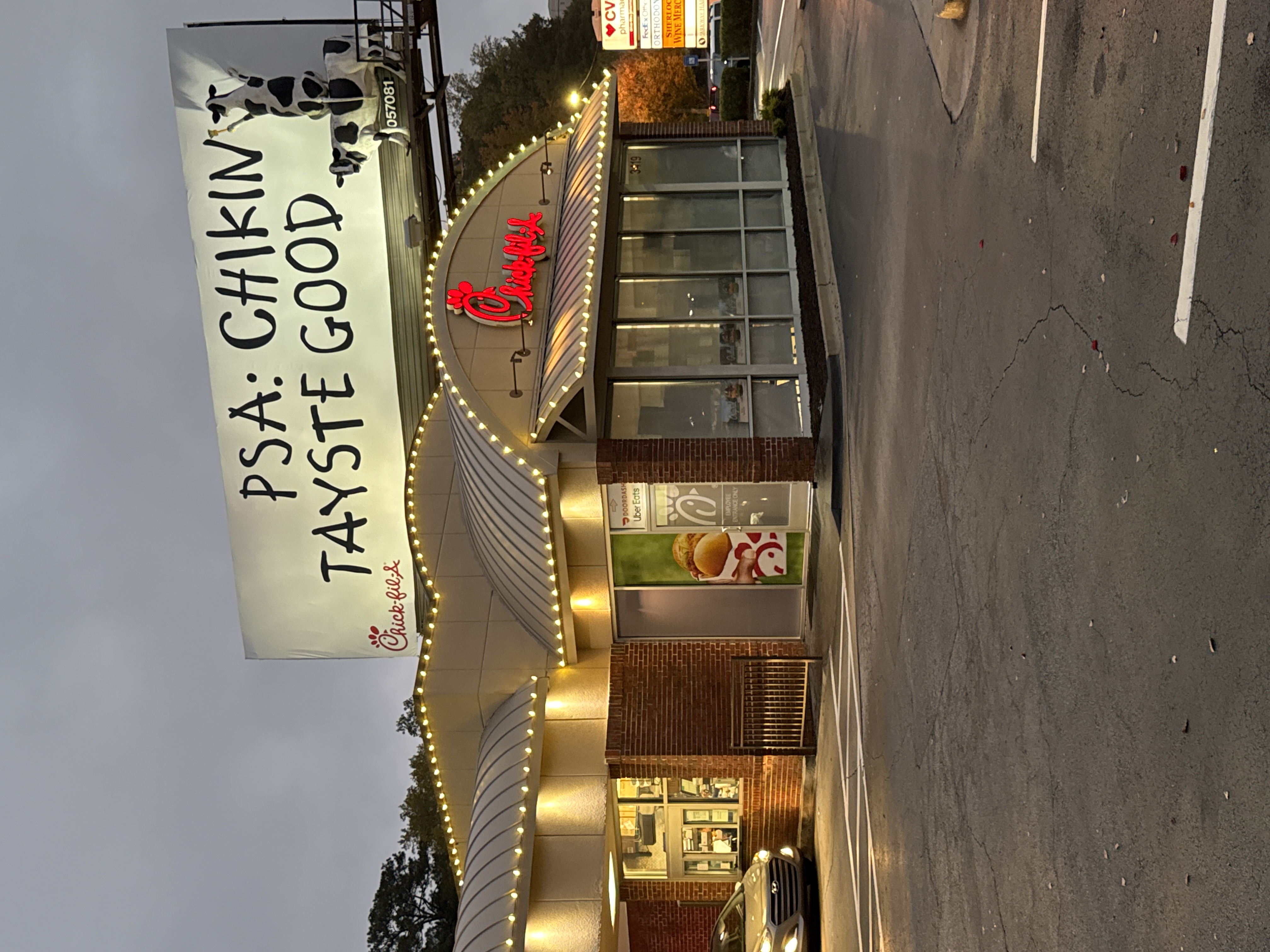 Chick-Fil-A Northside commercial holiday lighting display