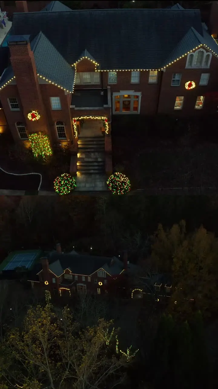 Atlanta Holiday Lighting crew at a completed Christmas light installation