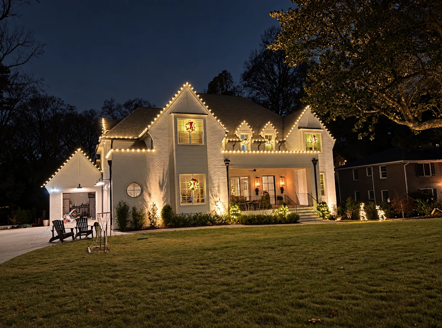 Argonne Forest holiday lighting installation