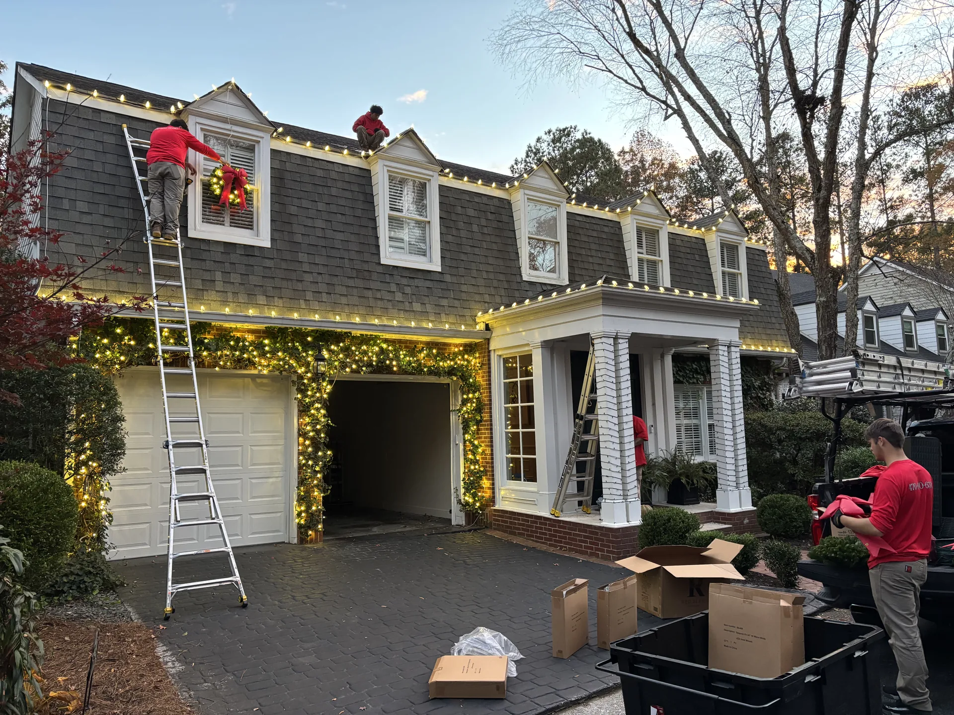 Atlanta home before professional holiday lighting installation